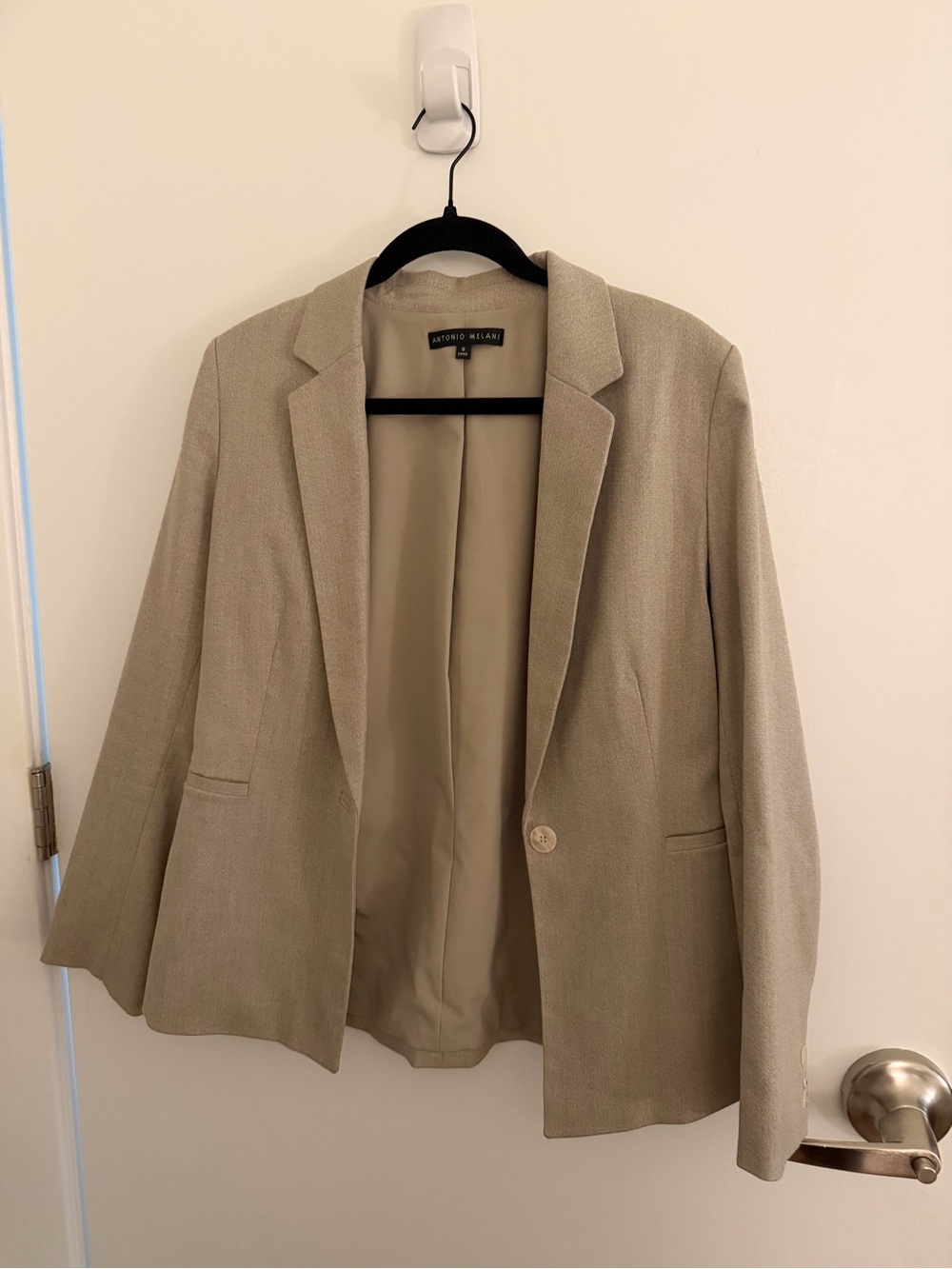 ANTONIO MELANI Beige Single-Button Tailored Blazer